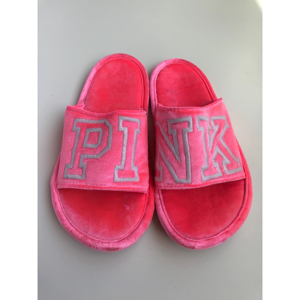 PINK Velvet Slippers Size S/US 5-6
